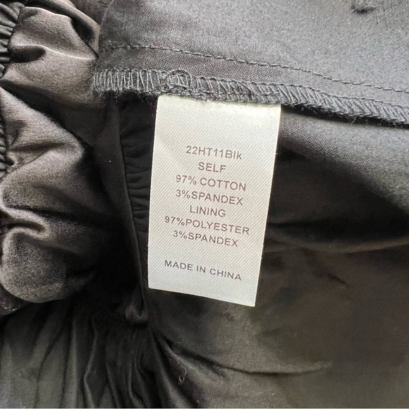 NWT Hunter Bell Anthropologie Rhea Top Off Shoulder Ribbon Pleated Black 6 - Picture 13 of 14